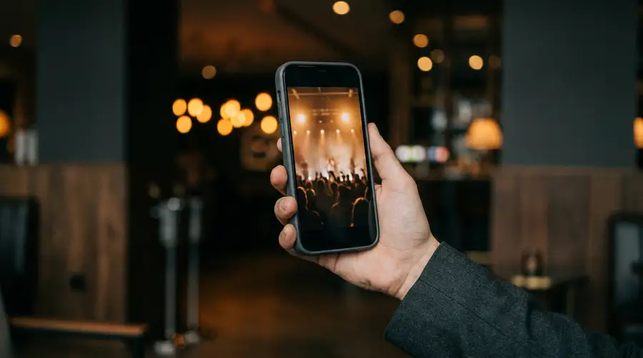 Contenu vidéo vertical d’événement affiché sur un smartphone